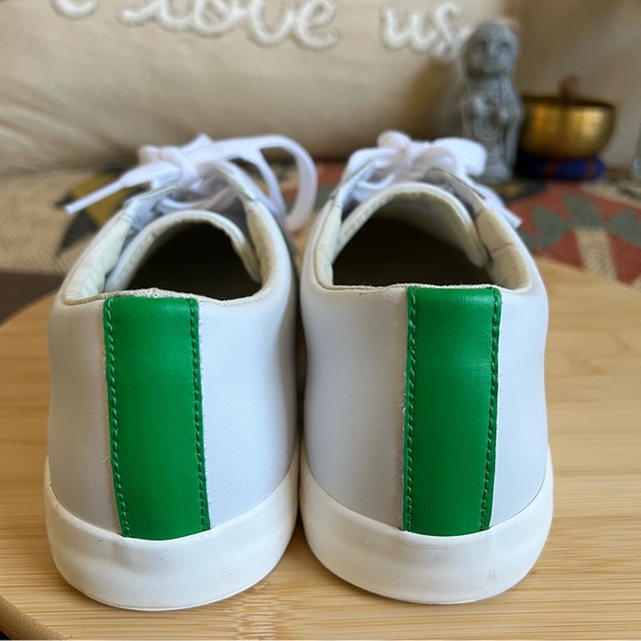 Lauren Ralph Lauren Jason II White Cow Leather Sneakers Blue/Green Stripes US8 - Picture 11 of 15